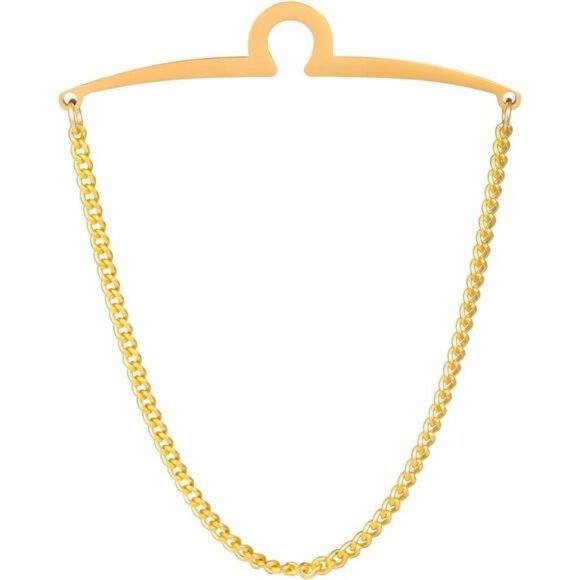 Mens Tie Chain Set Silver Gold Tie Clips Formal Dress Shirt Accessory Gift - Picture 4 of 7